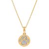 Diamond Paw Print Pendant Necklace in Yellow Gold